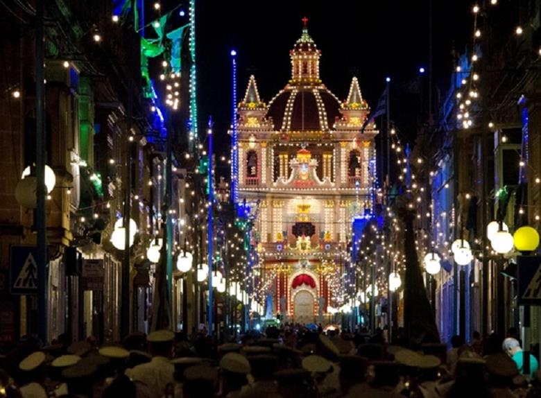 Village Fireworks Event from Valletta