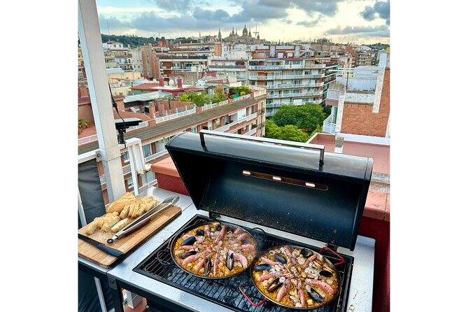 BBQ Paella in a Penthouse Terrace in Barcelona with a Chef - The Perfect Mix of Gastronomy and Scenery