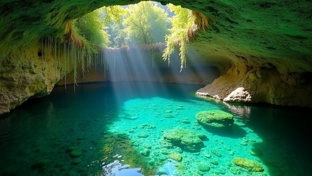 crystal clear turquoise spring
