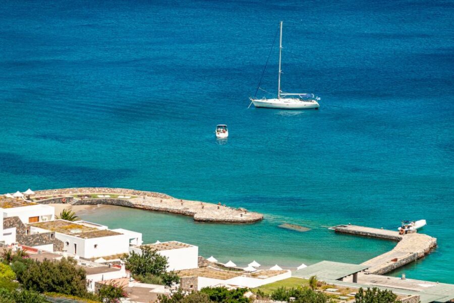 Elounda: Spinalonga Guided Boat Tour with BBQ and Swimming - Transportation, Timing, and Group Size