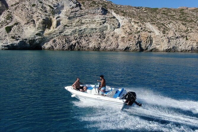 Milos: Rent a boat without License - The Real Experience: Authenticity and Enjoyment