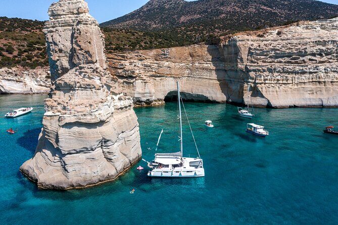 Milos Sunset Catamaran Cruise to Kleftiko Bay with Meal & Drinks - A Well-Balanced, Authentic Experience on the Water