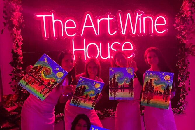 Paint a neon fluorescent picture while drinking unlimited wine - A Closer Look at the Neon Painting Night in Valencia