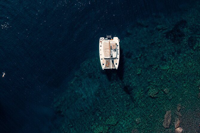 Romantic Sunset Catamaran Caldera Cruise incl. Meal & Drinks - FAQ