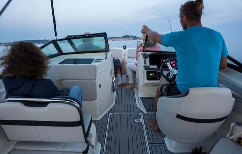 Rovinj: Dolphin Watching Sunset Speedboat Tour with Drinks