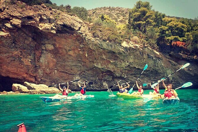 Sea Kayak Athens Riviera adventure - Paddling along the coastline: scenery and rock formations