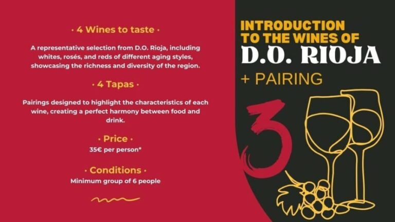 Tasting "Introduction to Wines of D.O. Rioja" + Pairing - Getting to Know the Rioja Tasting Experience