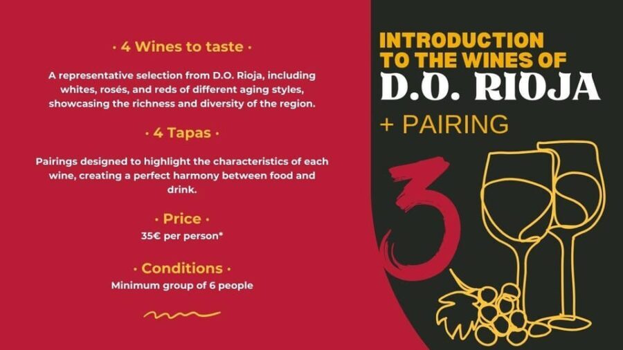 Tasting "Introduction to Wines of D.O. Rioja" + Pairing - Getting to Know the Rioja Tasting Experience
