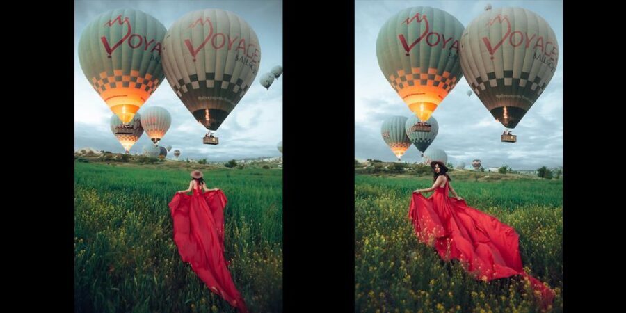 Cappadocia: PhotoShoot with Balloons. Flying Dress included.