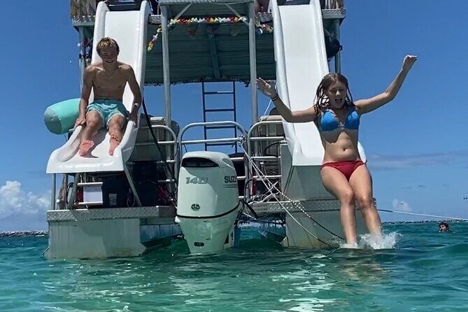 Crab Island Charter Four Hours! Double Decker Pontoon 2 Slides - Who Will Love This Tour?