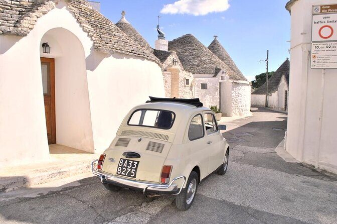Day tour aboard a Fiat 500 Alberobello - The Experience of Riding in a Vintage Fiat 500
