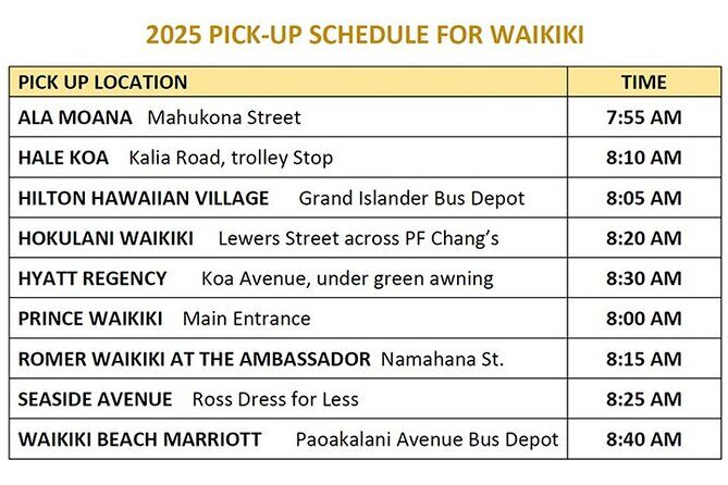 Deluxe Pearl Harbor, USS Arizona Memorial & Honolulu City Tour - FAQ