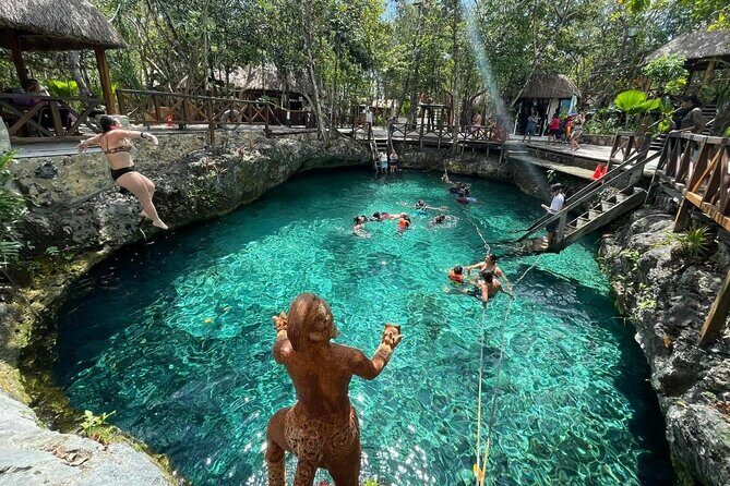 Eco Adventure At 3 Cenotes & 1 Lagoon ! From Cancun & Riviera - Food, Comfort, and Extras