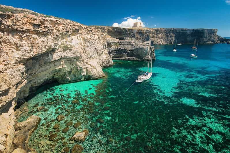 From St. Julian's: Comino and Blue Lagoon Trip by Powerboat - Visiting the sea caves on the return journey