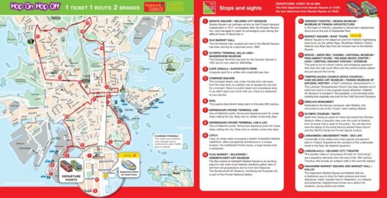 Helsinki: City Sightseeing Hop-On Hop-Off Bus Tour - Exploring the Route and Stops
