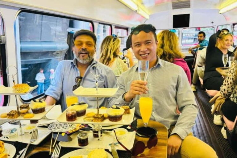 London: "Here We Go Again" Afternoon Tea Bus - The Onboard Experience: Food, Music, and Atmosphere
