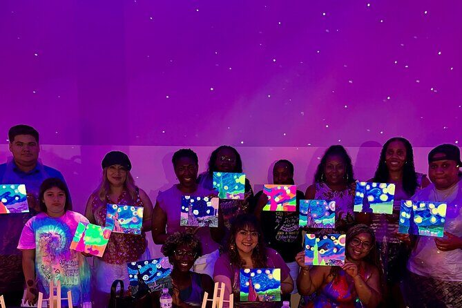 NEON Starry Night Sip and Paint Experience - In-Depth Look: What to Expect at the Neon Starry Night Paint Experience