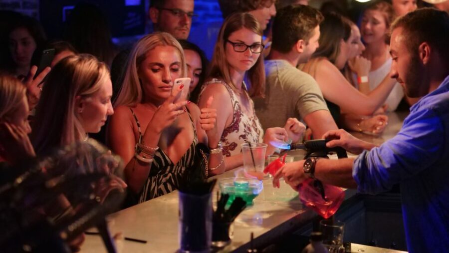 Nice: 4 Bars & 1 Club Fun Bar Crawl Party with Free Shots - The First Stop: Place Massena & Quai des États-Unis