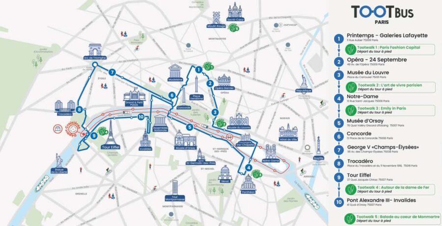 Paris: Hop-on Hop-off Bus Tour & Seine Cruise Bundle Tour - Detailed Breakdown of the Route & Stops