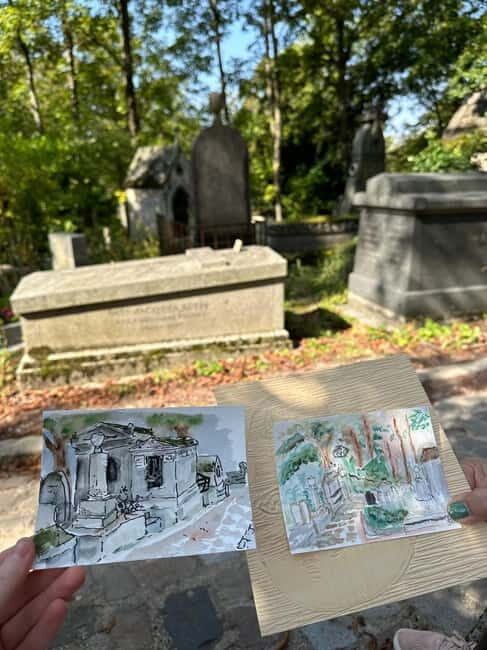 Père Lachaise Cemetery Watercolor Postcard Workshop in Paris - A Closer Look at the Père Lachaise Watercolor Workshop