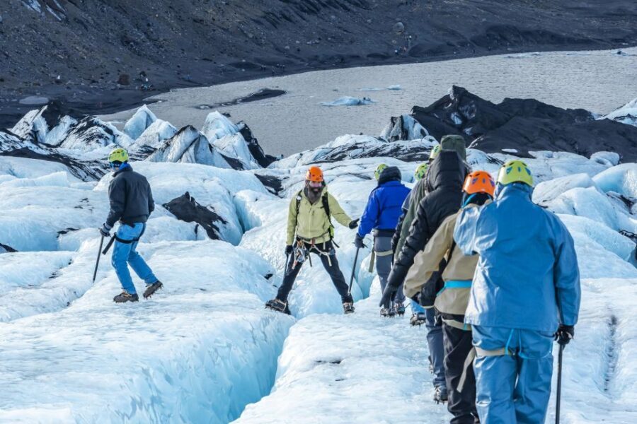 Reykjavik: Glacier Hike w/ Photos, Waterfalls & Black Beach - Glacier Hiking at Sólheimajökull
