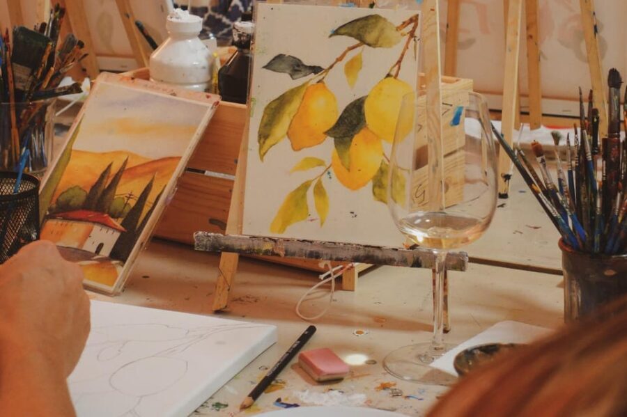 Rome: Tipsy Painting Class with Fine Wine and Arts - What the Itinerary Looks Like