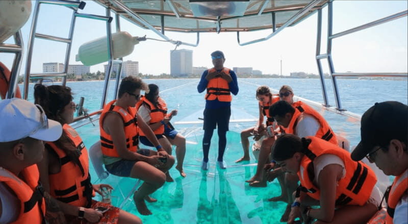 Sail around cancun in the best transparent boat + 2 drinks - A Deep Dive into the Cancun Glass-Bottom Cruise