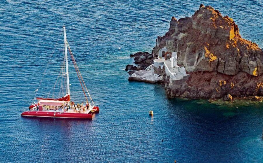 Santorini: Cruise Catamaran with BBQ & Drinks Day or Sunset - FAQ