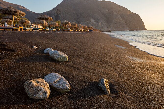 Santorini Full-Day Tour from Heraklion Crete - Relaxing at Perissa Black Sand Beach