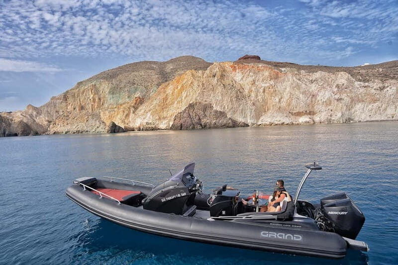 Santorini : Luxury Rib rental with Captain & Fuel included - What’s Included and What’s Not
