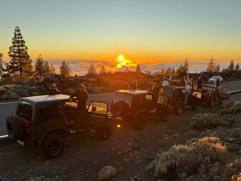 Tenerife: Jeep Wrangler Tour to Mount Teide, Day and Sunset - The Route and Stops