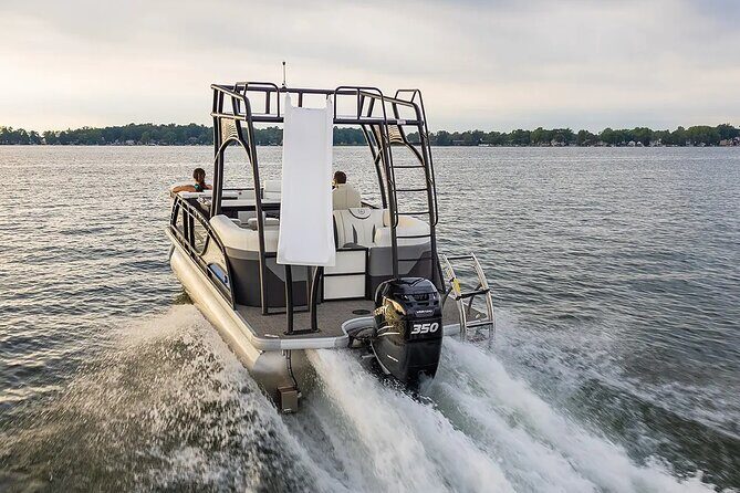 12 Hour Double Decker Pontoon With Slide On Yellow Lake