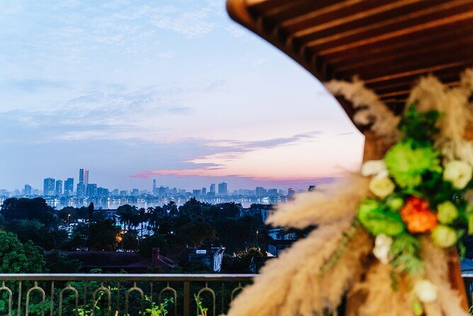 Authentic Bun Cha Hanoi making - with skyline view of Westlake - The Sum Up