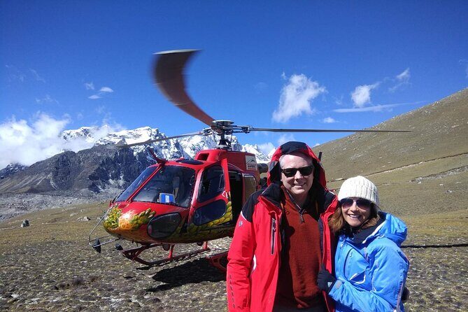 Everest Base Camp Helicopter Tour landing at Everest View Hotel. - The Flight Over Kathmandu Valley