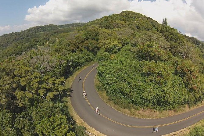 Full Day Oahu Bike, Hike, Sail and Snorkel Combo - The Grand Finale: Downhill Biking Through Rainforest