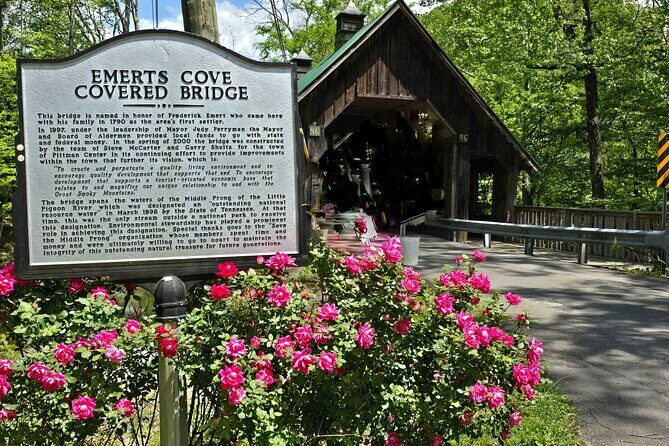Great Smoky Mtn, Dolly home, Gatlinburg Arts & Crafts Spring Tour - Visiting Emerts Cove Covered Bridge and Cemetery