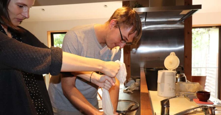 Making Fresh To-fu from soybeans in Kyoto - What You Can Expect During the Class