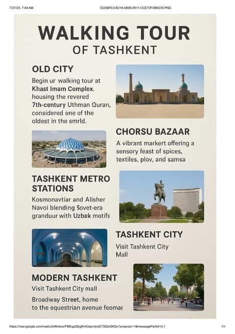 Tashkent: Old City & Modern City Walking Tour - Modern Tashkent: A City of Contrasts