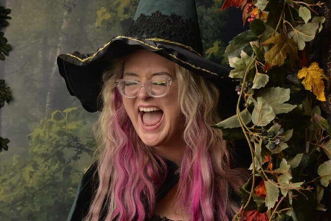 Witch Costume Photo Shoot - Olde Salem Village theatrical set