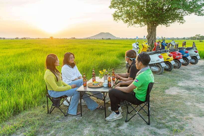 Siem Reap: Sunset Guided Vespa Tour & Local Villages - The Ride and the Stops: What to Expect