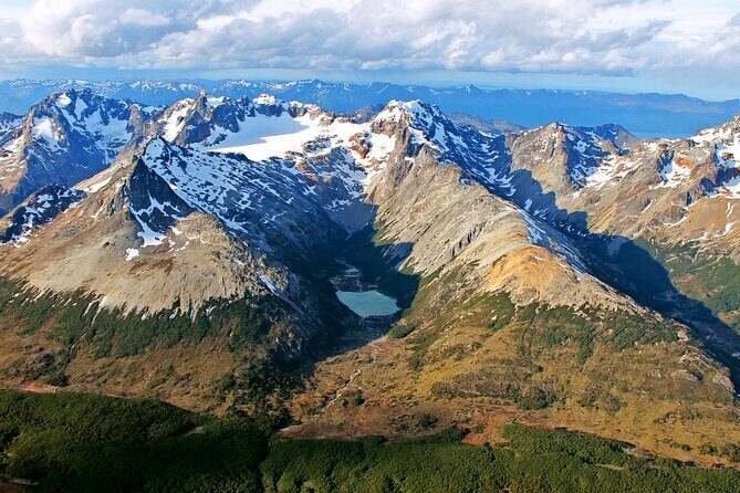 15" flight ushuaia and Emerald lagoon " Helicopter Overflight - Exploring Ushuaia from the Air and Ground: An In-Depth Review