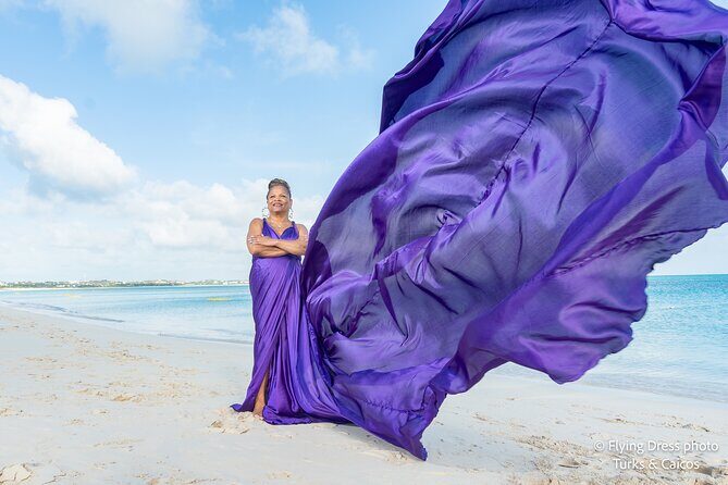 Flying Dress Photo in Turks and Caicos island - The Sum Up