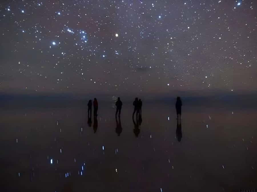 Sunset + Night of Stars in Uyuni Salt Flat - The Sum Up