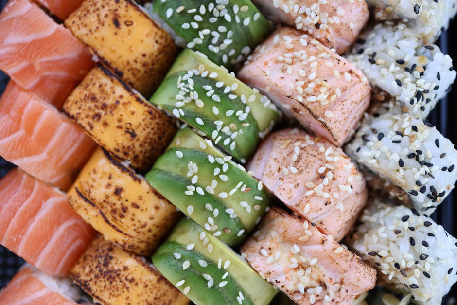 Assorted sushi rolls