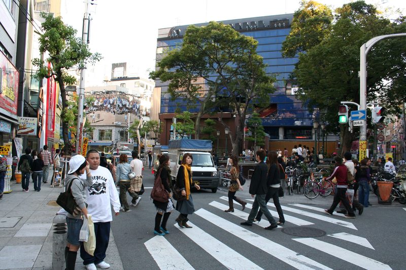 Crowds on a busy day in Amerikamura, Osaka