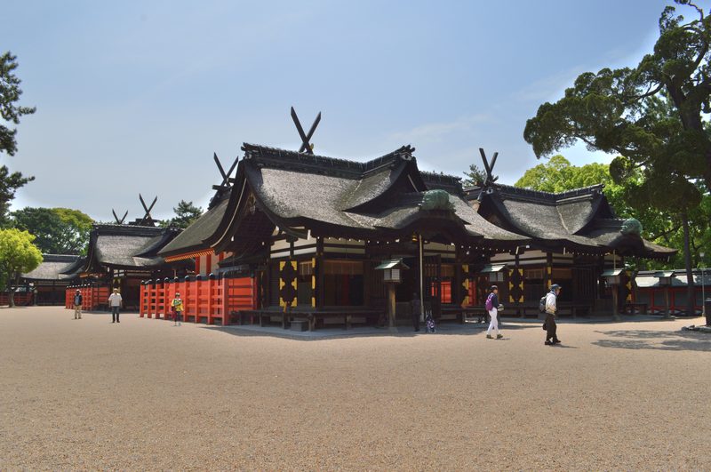 Sumiyoshi Taisha shrine grounds in Osaka