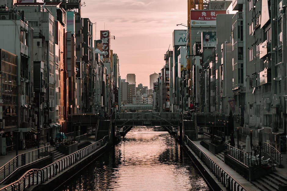 Dotonbori Canal at twilight, Osaka