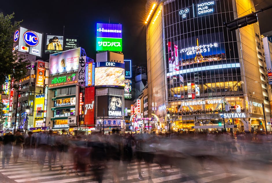Shibuya Crossing at night, Tokyo