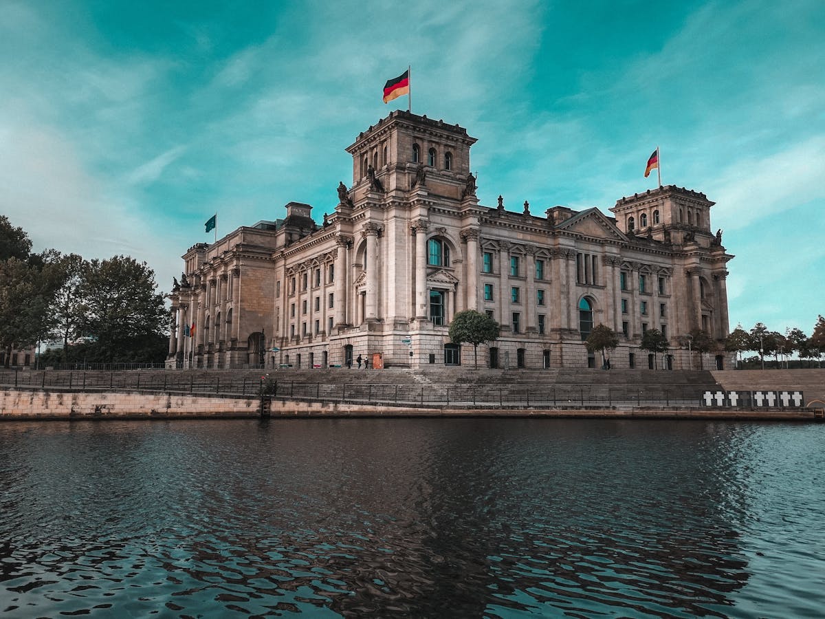 Reichstag building beside the Spree river