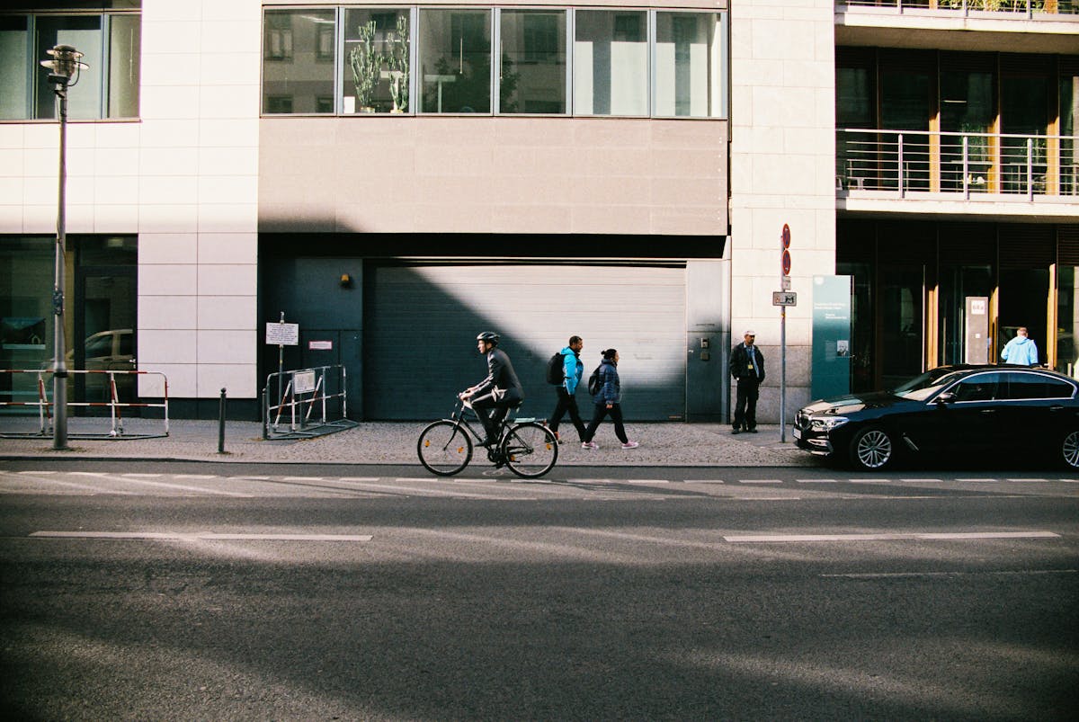 Cyclist on a Berlin street